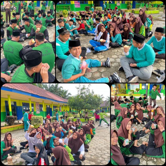 Siswa MTsN 3 Merangin Rutin Senam Setiap Rabu Pagi