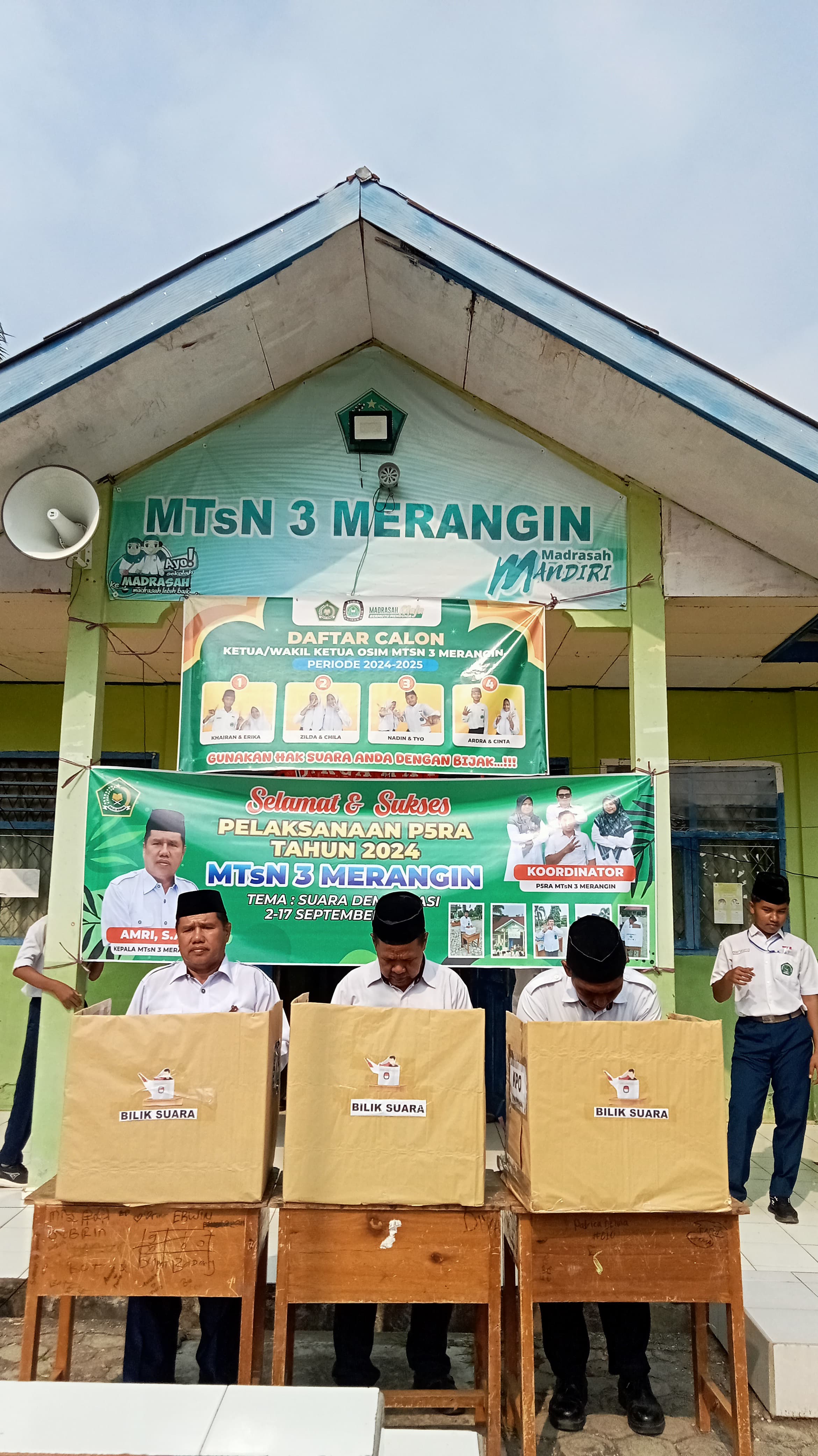 SUARA DEMOKRASI PEMILU KETUA DAN WAKIL KETUA OSIM MTsN 3 MERANGIN